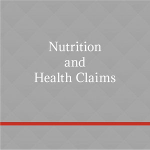 Nutrition and Health Claims